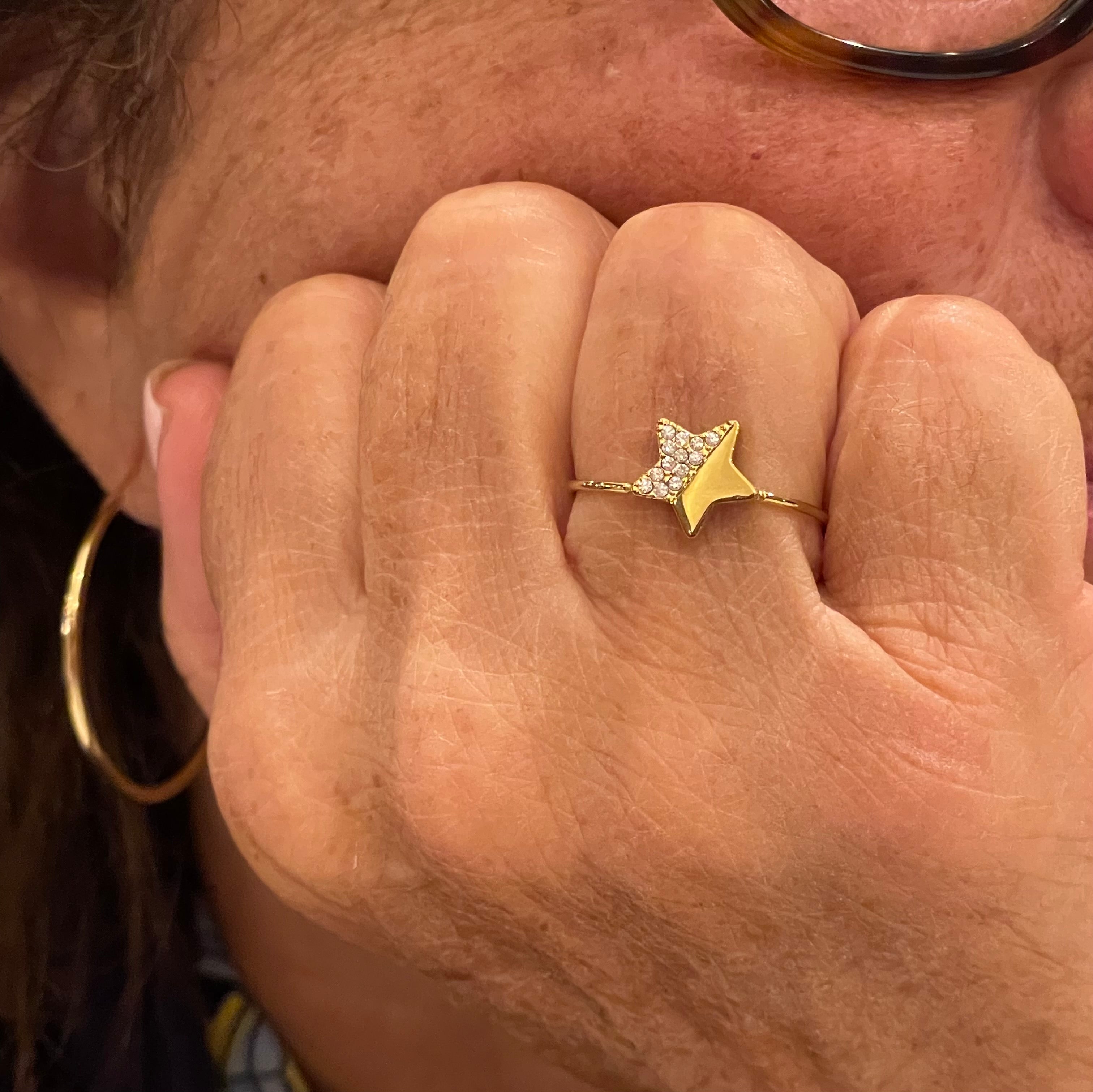 Anello stellina in 2 colori