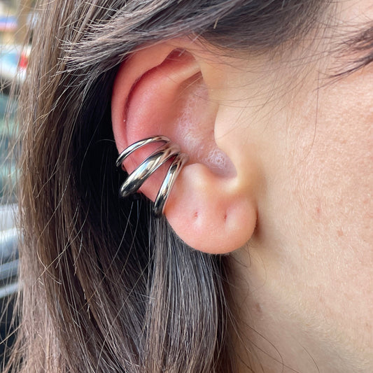 Ear cuff a tre in 3 colori