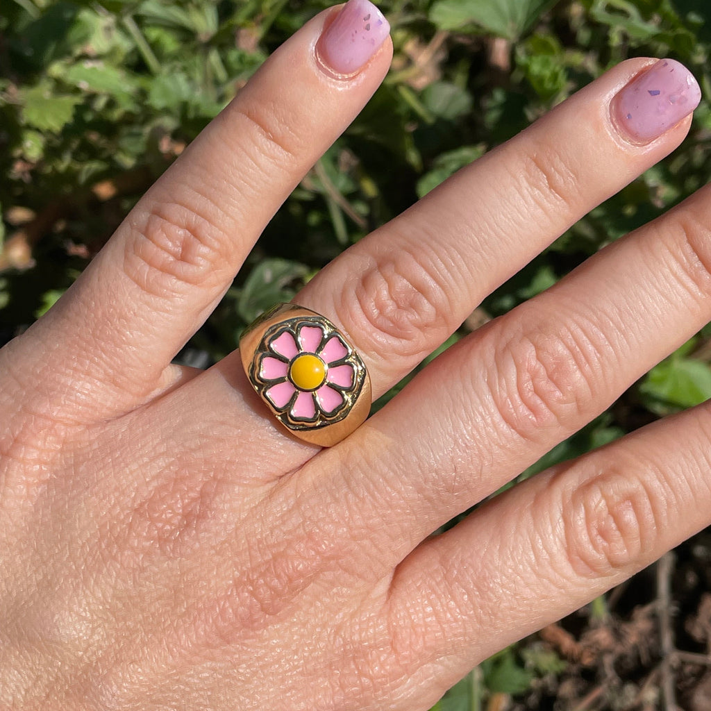 Anello margherita in 2 colori