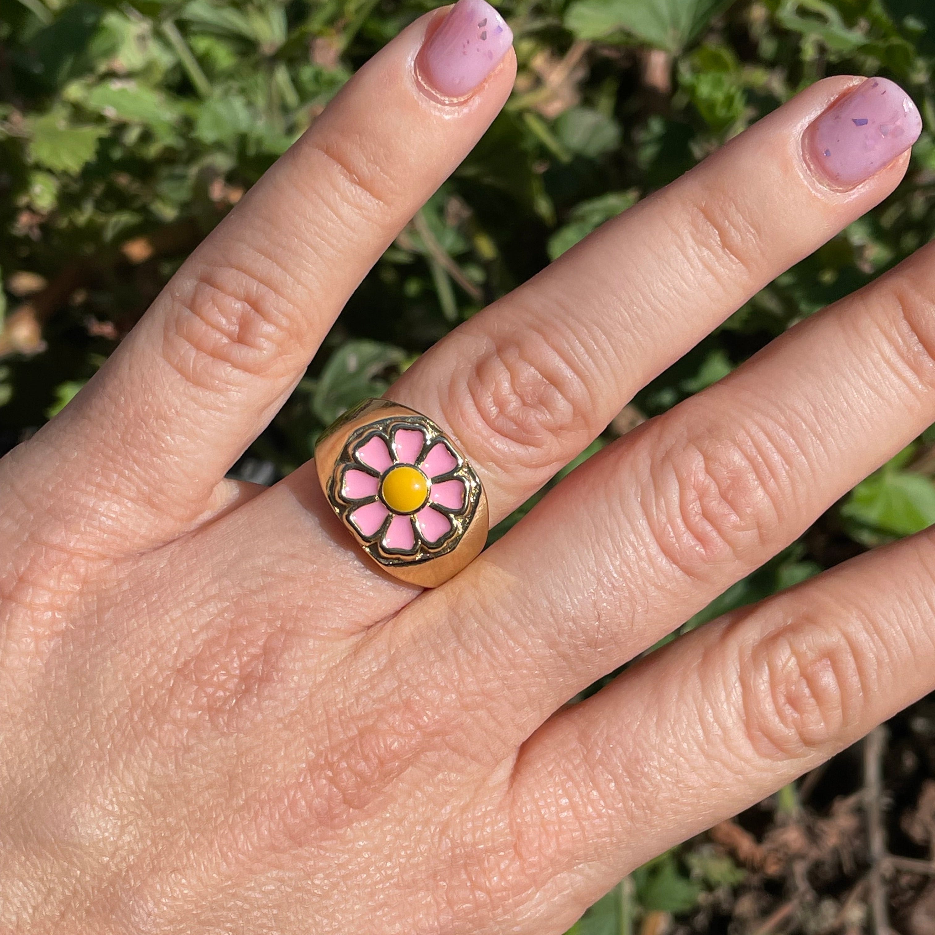 Anello margherita in 2 colori