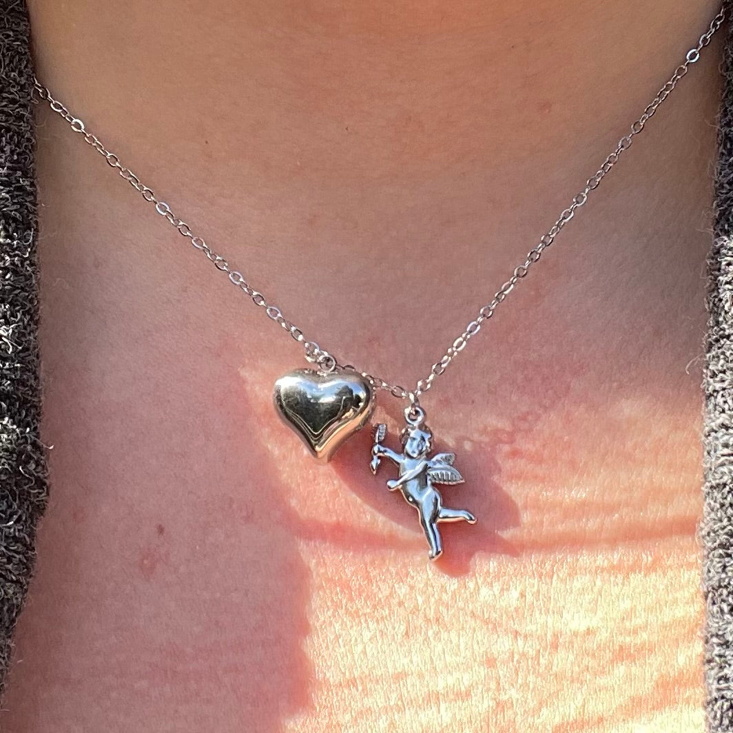 Collana cupido e amore in 2 colori