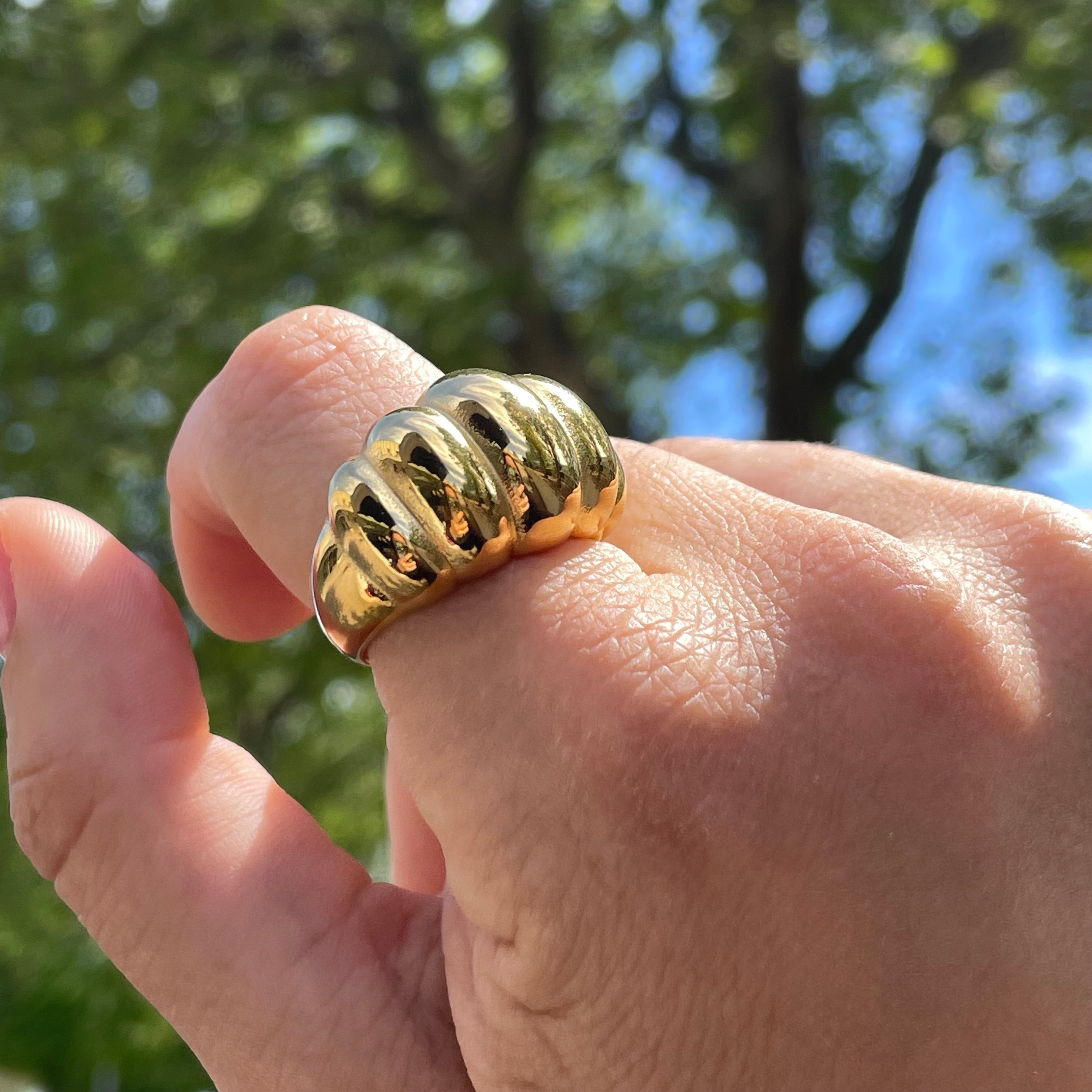 Anello bold croissant in 2 colori