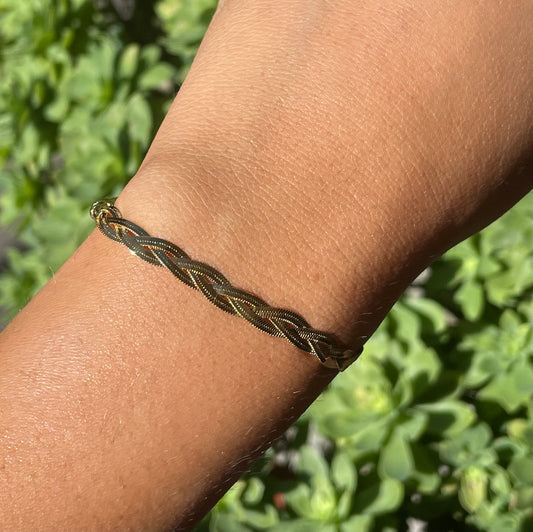 Bracciale snake intrecciato in 2 colori