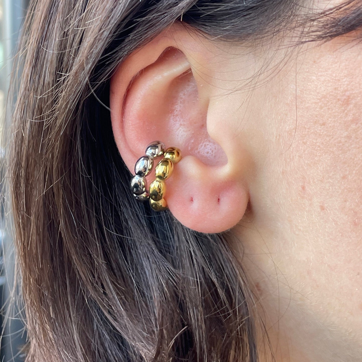 Ear cuff pallini in 2 colori