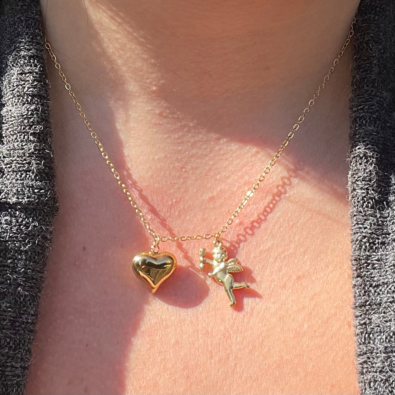 Collana cupido e amore in 2 colori