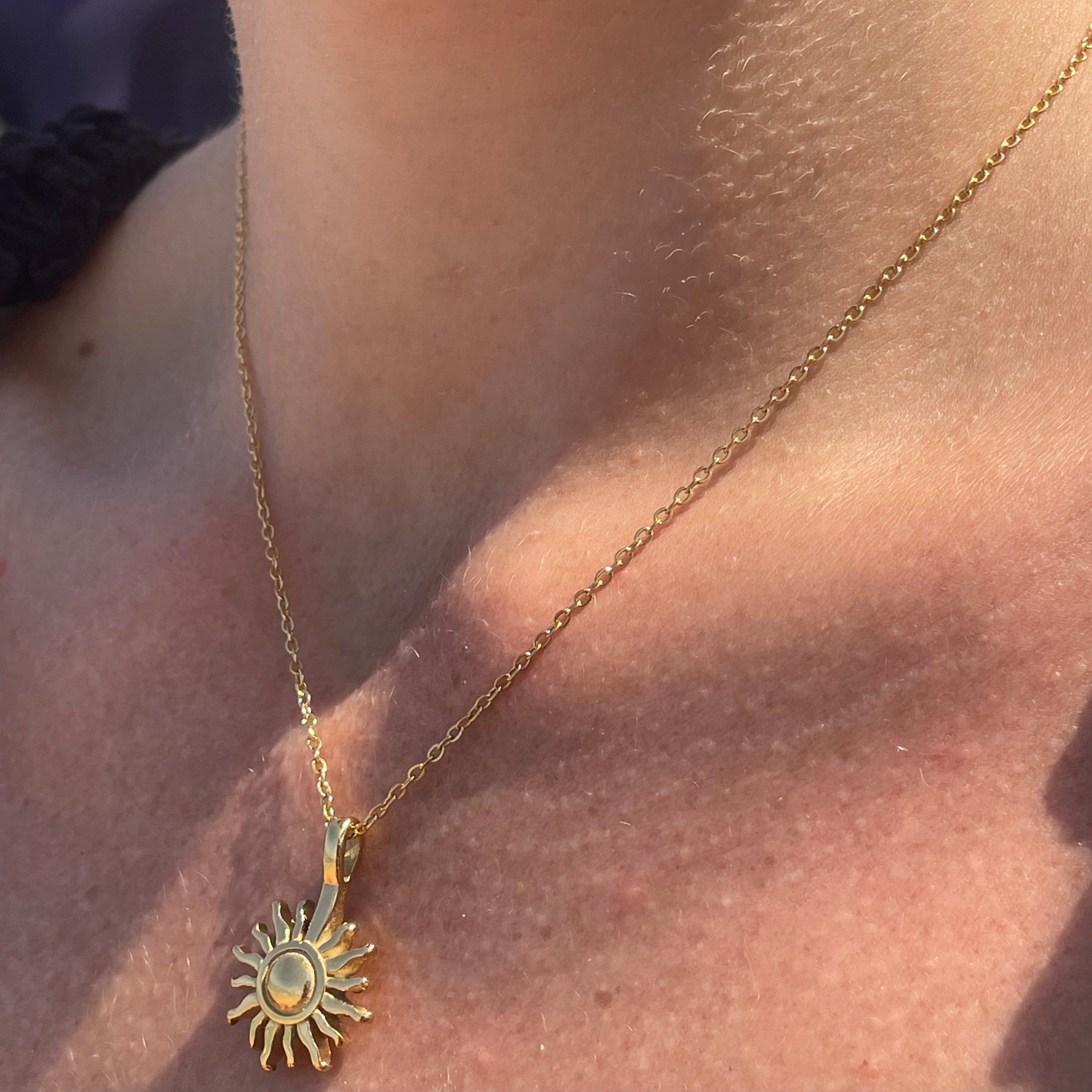Collana sole grande in 2 colori