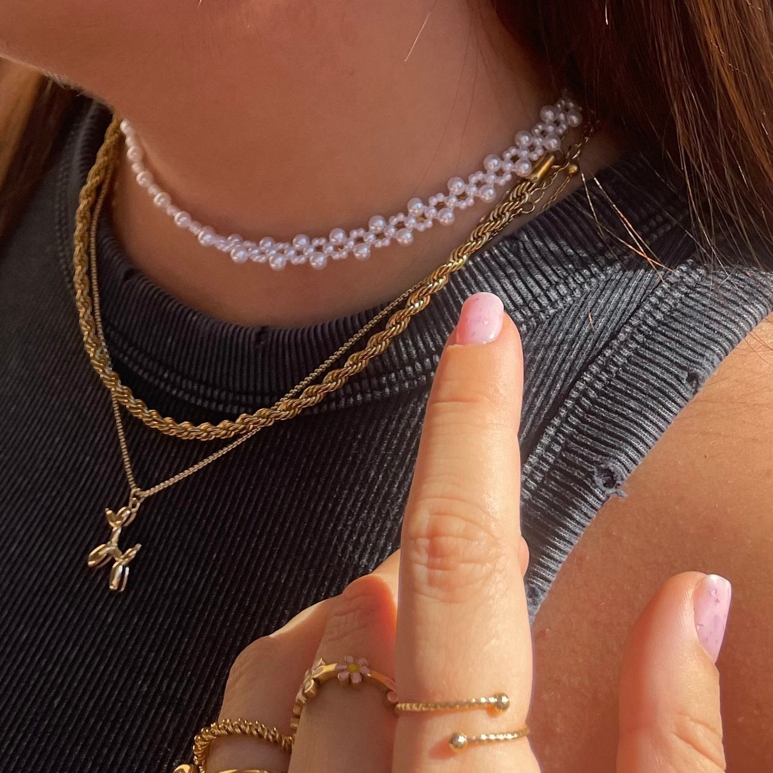 Collana con perle intreccio