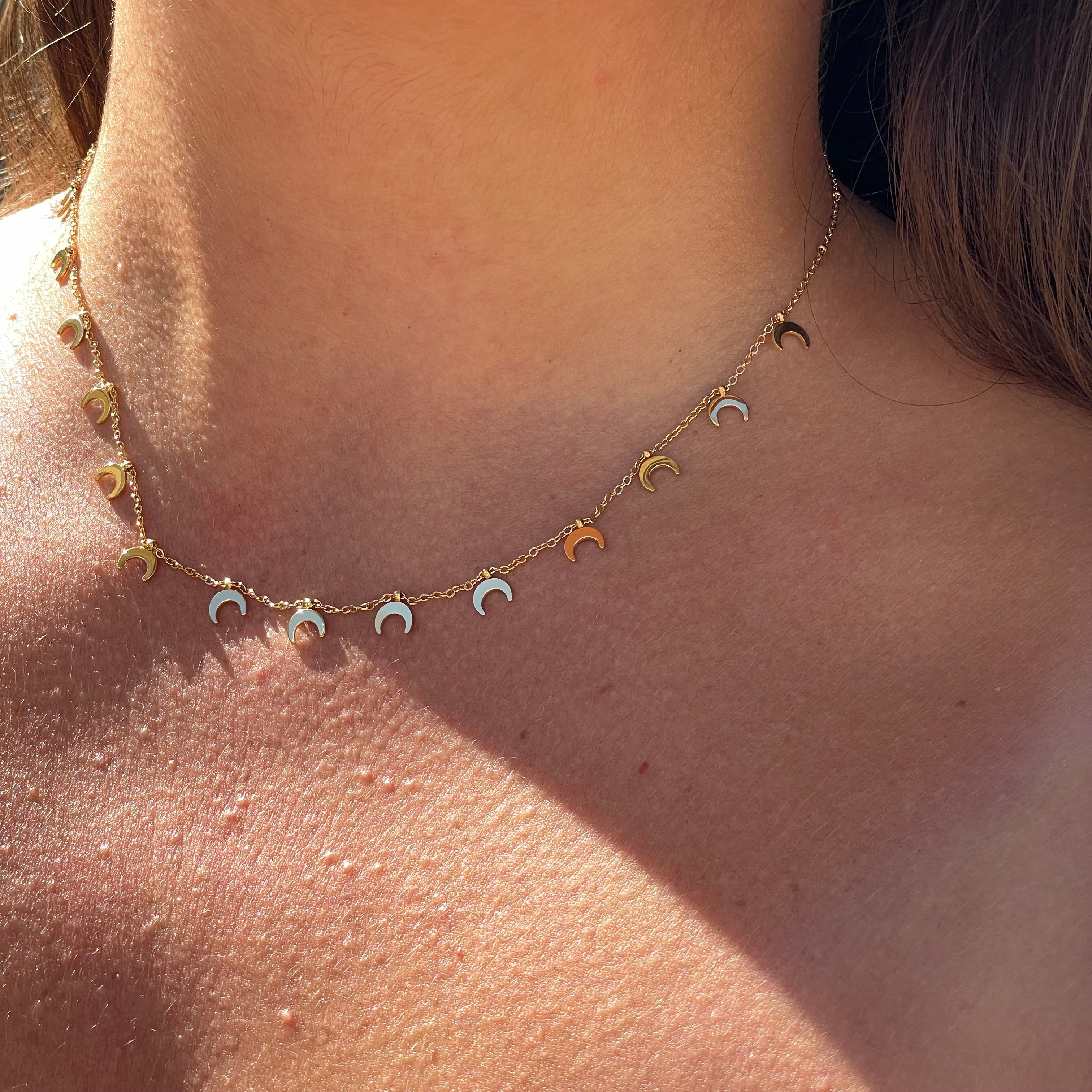 Collana lune crescenti in 2 colori