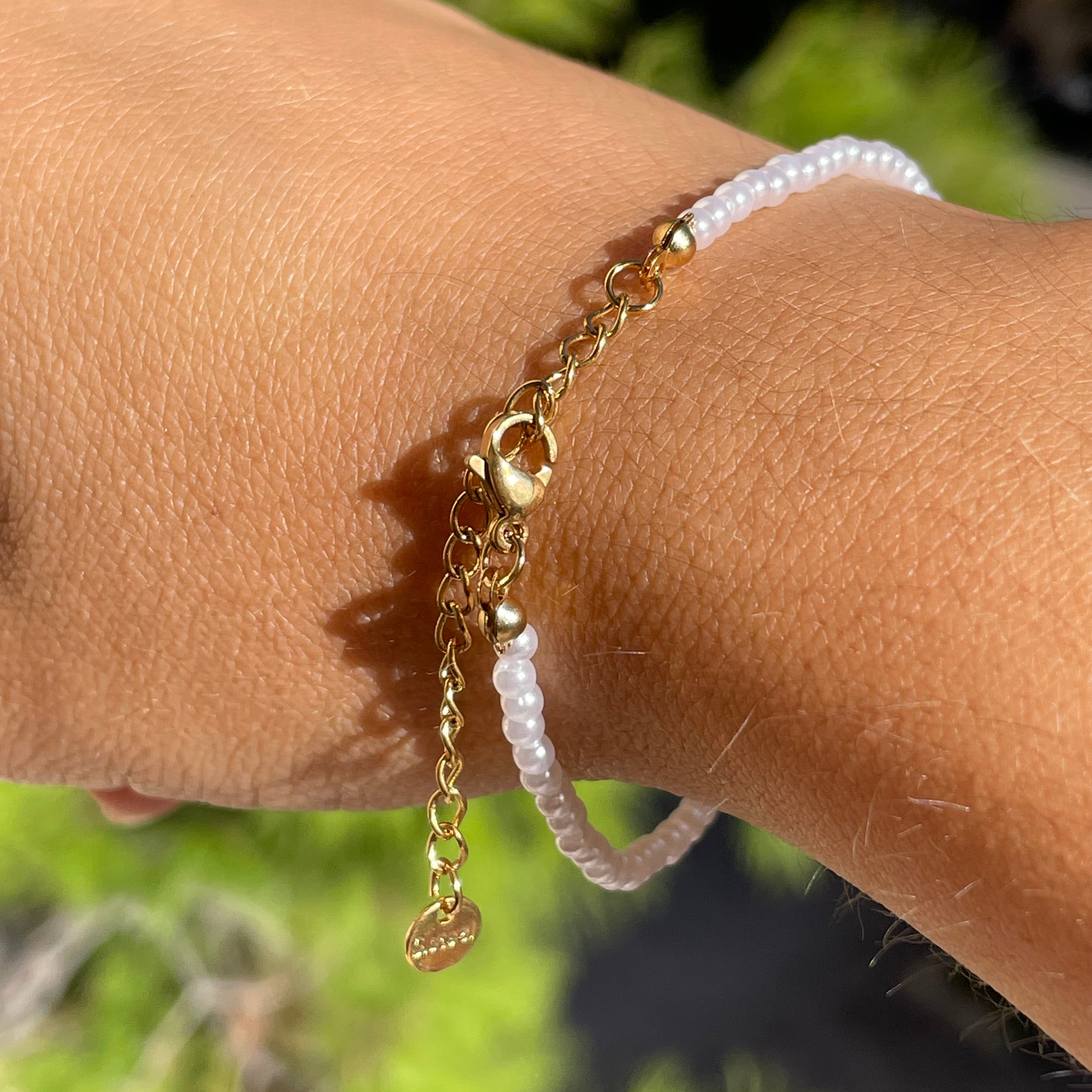 Bracciale piccole perle in 2 colori