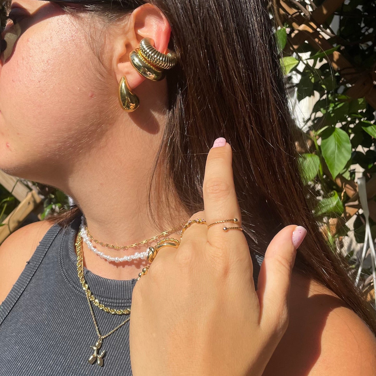 Ear cuff liscio grande in 2 colori