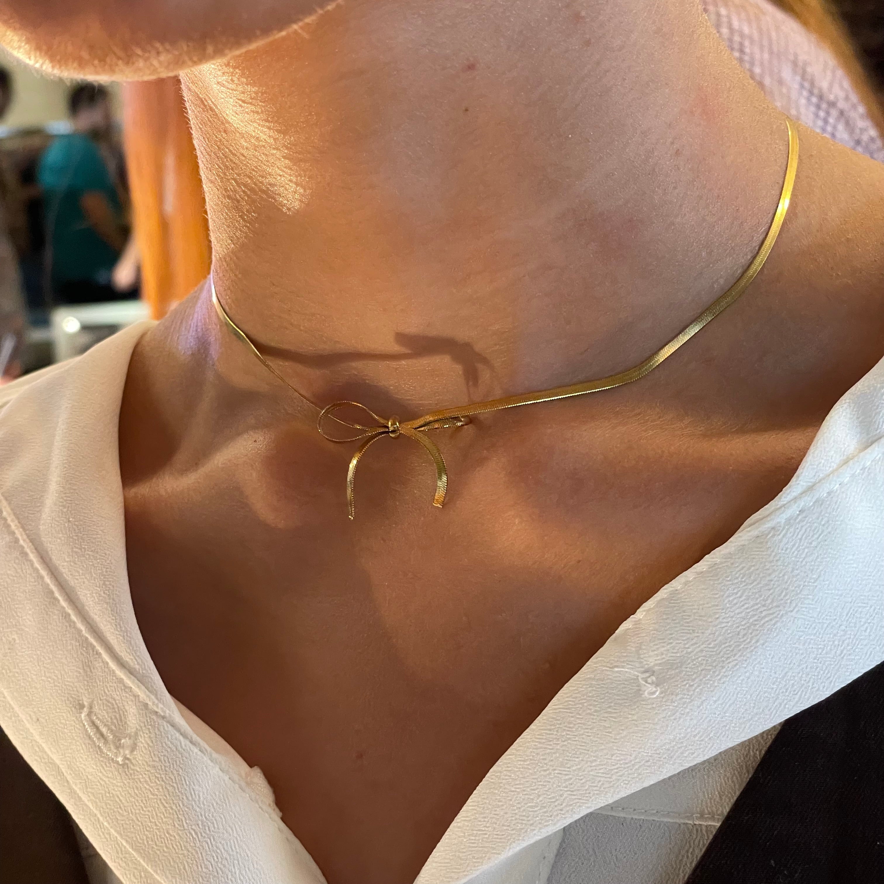Collana fiocchetto in 2 colori