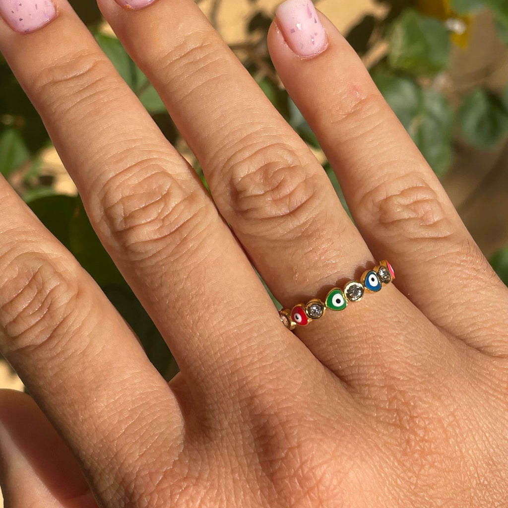 Anello con occhio di Allah in 2 colori