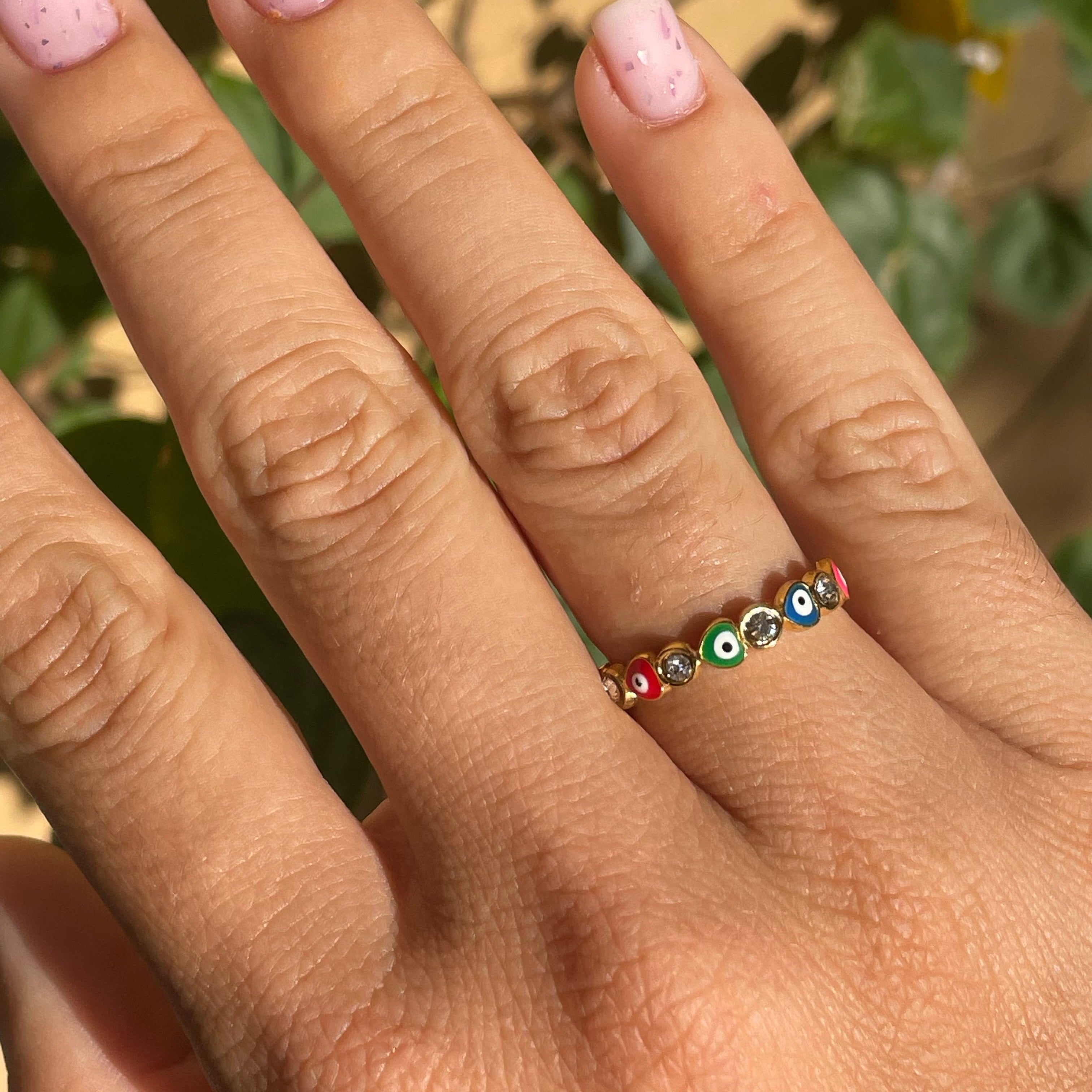 Anello con occhio di Allah in 2 colori