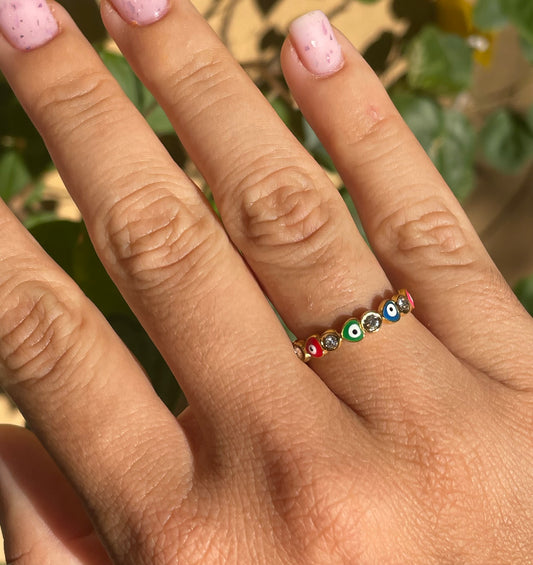 Anello con occhio di Allah in 2 colori
