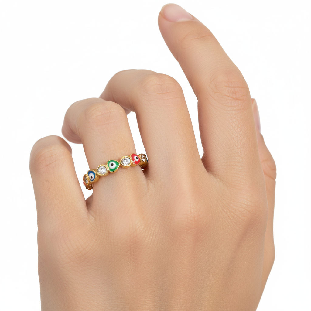 Anello con occhio di Allah in 2 colori