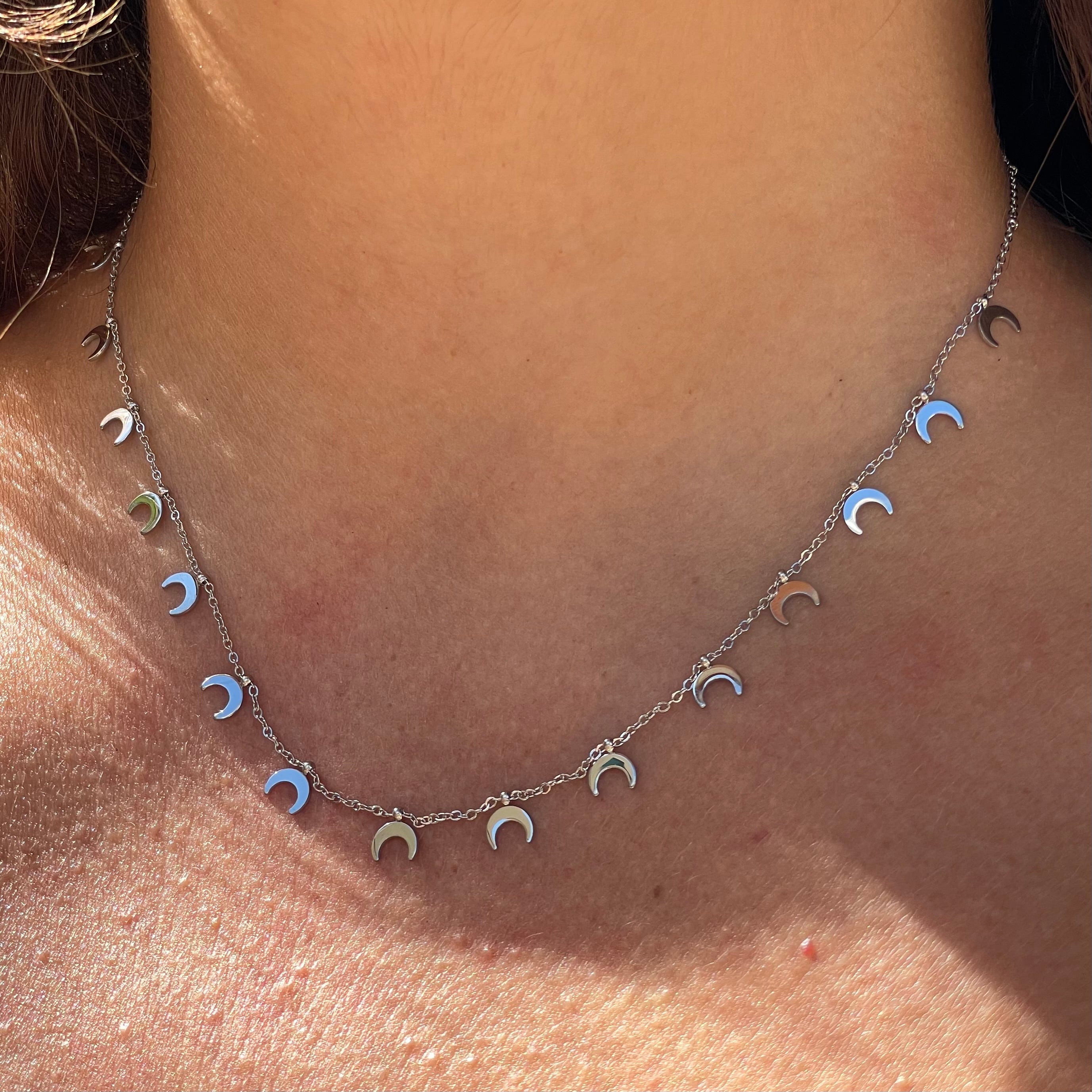 Collana lune crescenti in 2 colori