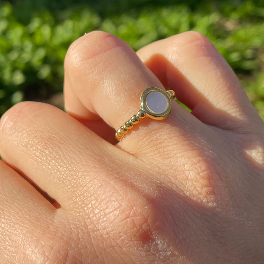 Anello pallini e cerchio perlato