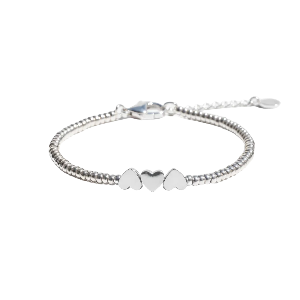 Bracciale tre cuori in 2 colori