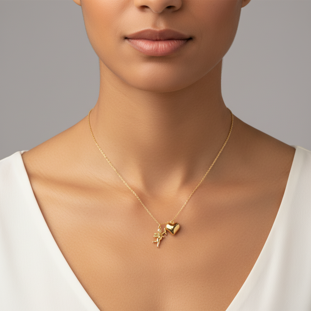 Collana cupido e amore in 2 colori