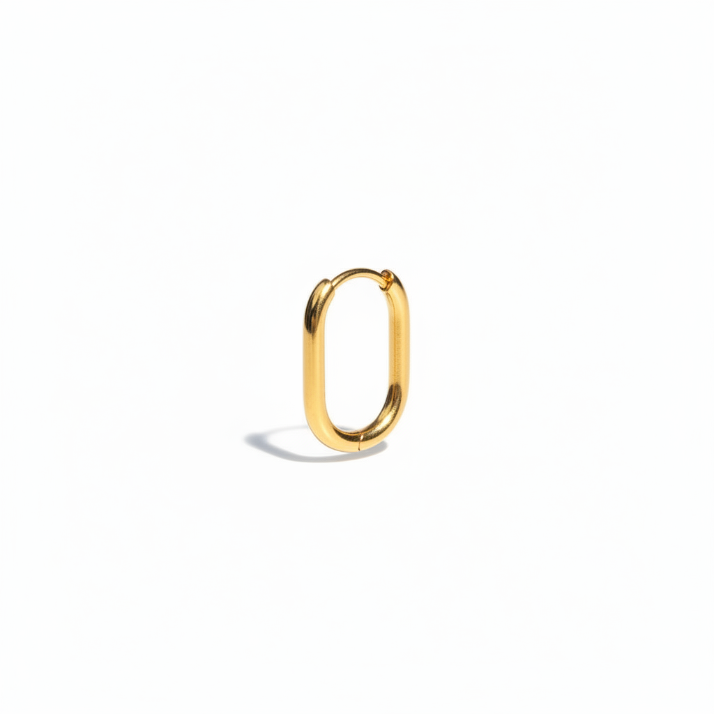 Orecchino rettangolino liscio in 2 colori