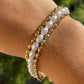 Bracciale di perle ovali in 2 colori