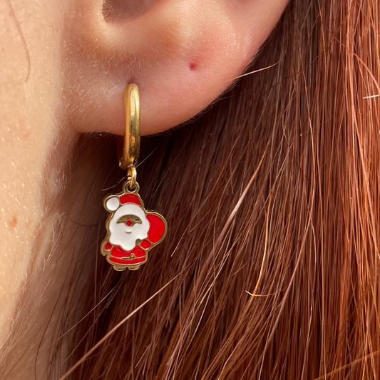 Orecchino Babbo Natale in 2 colori