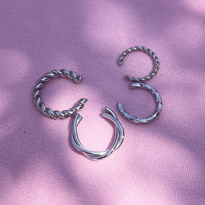 Ear cuff set bold line in 2 colori