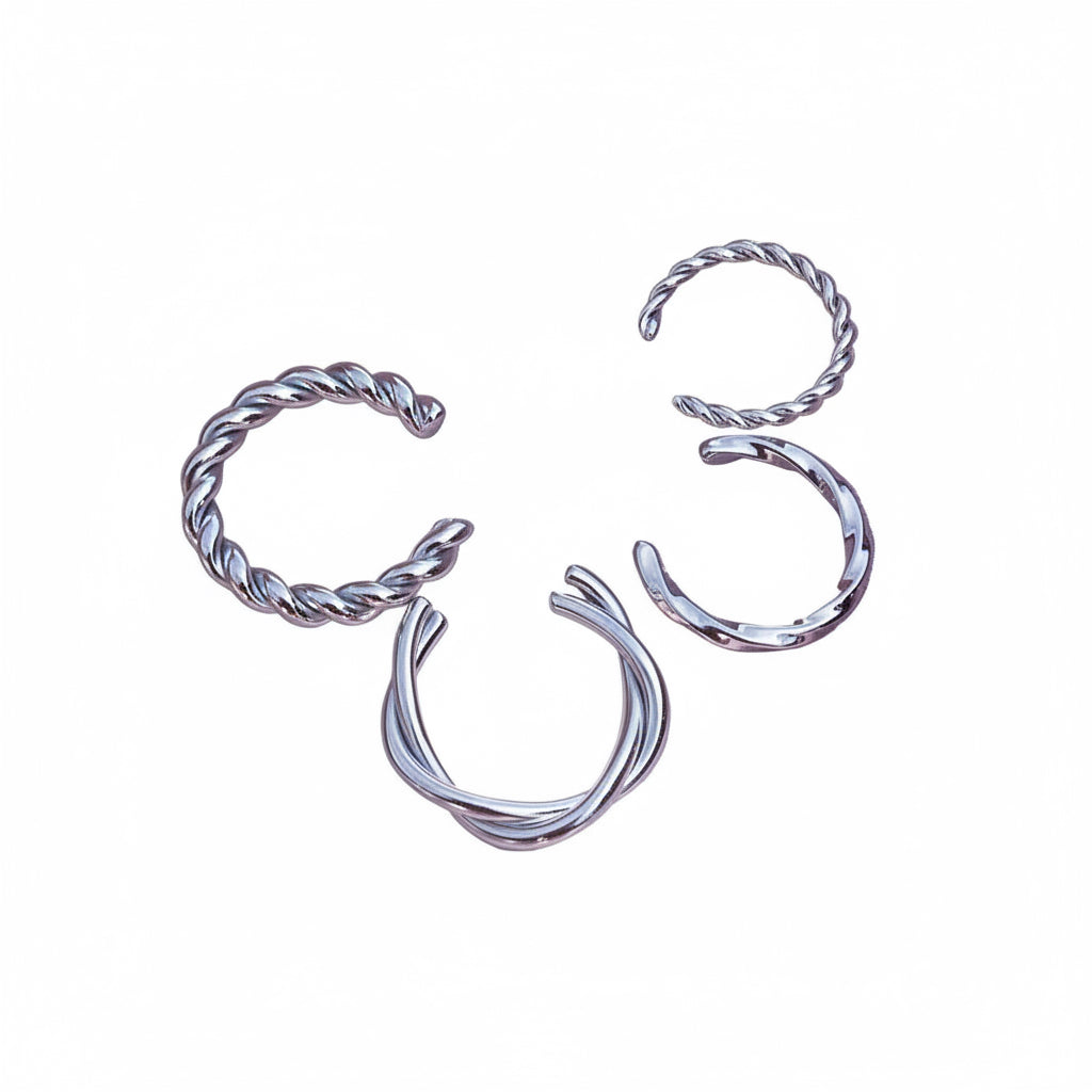 Ear cuff set bold line in 2 colori