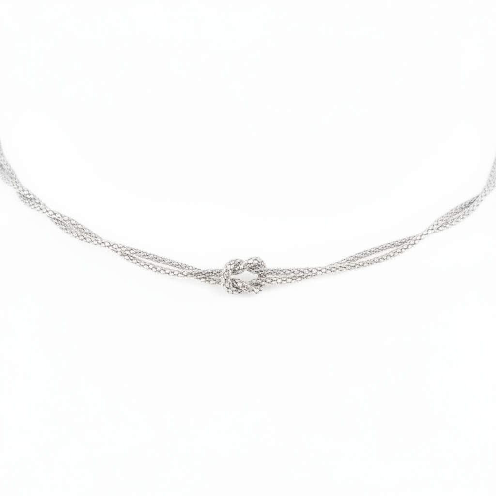 Collana nodo lavorato in 2 colori