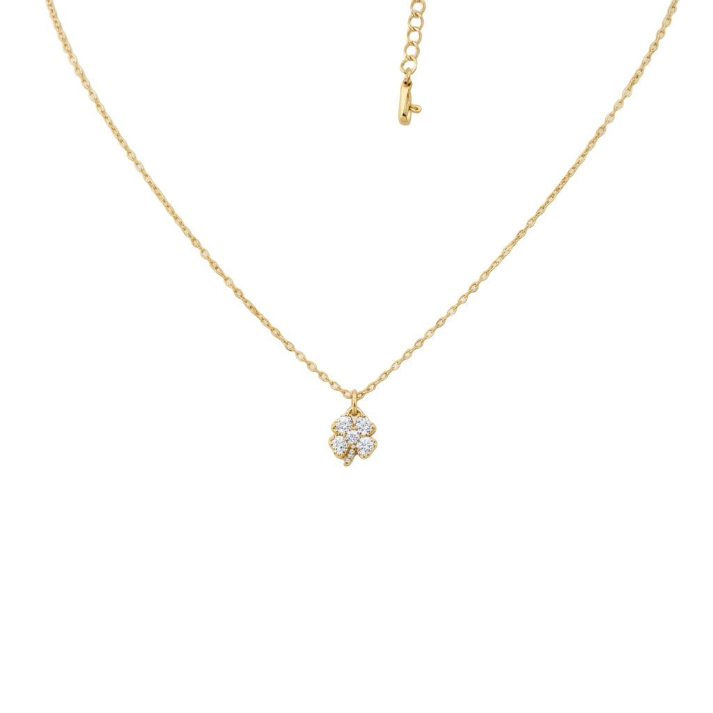 Collana quadrifoglio glitter