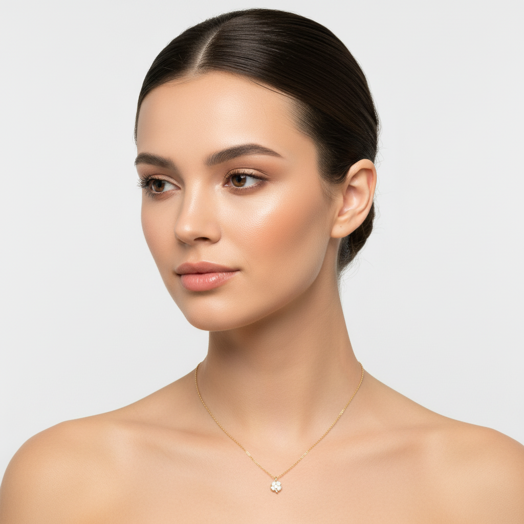 Collana quadrifoglio glitter