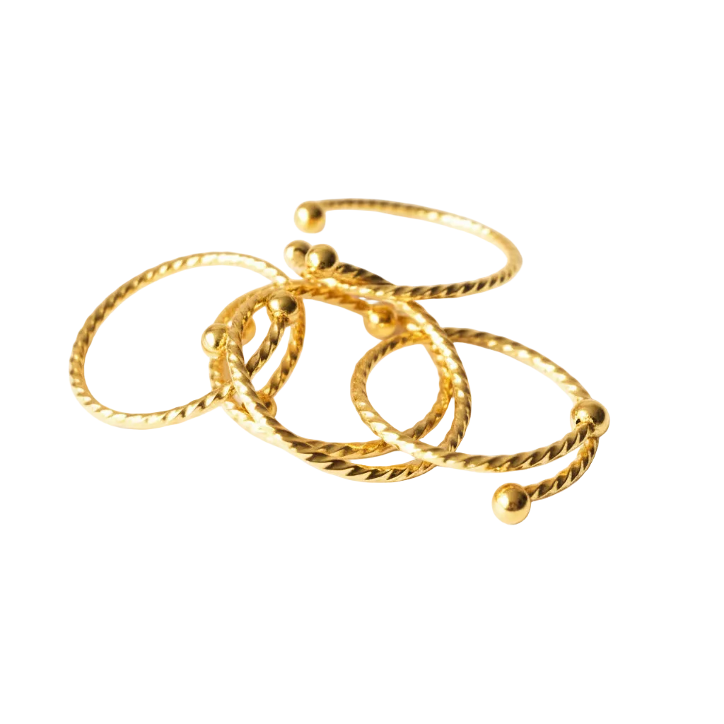 Anelli set da 5 zigrinati in 2 colori