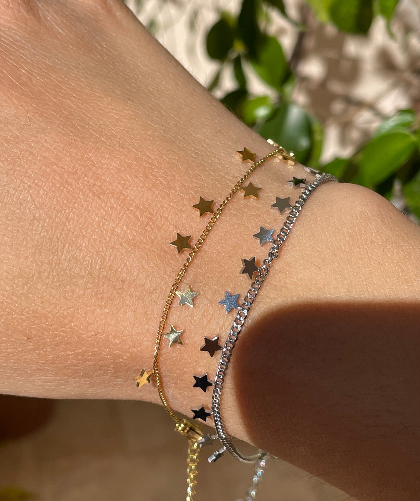 Bracciale con stelline in 2 colori