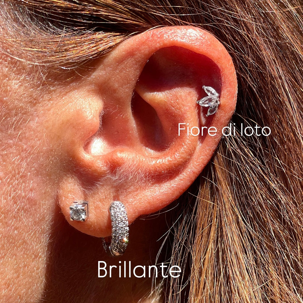 Piercing fiore di loto piccolo in 2 colori