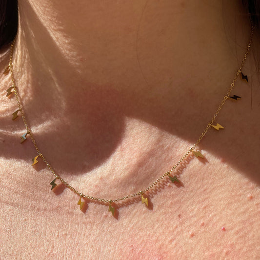Collana con fulmini in 2 colori