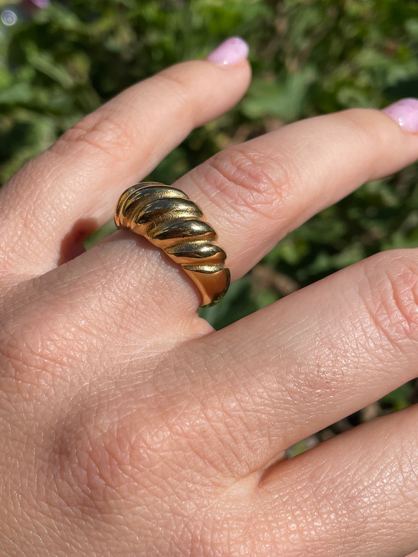 Anello bombato in 2 colori