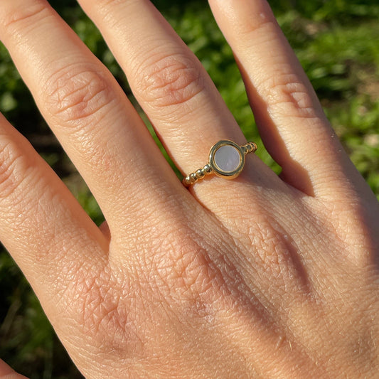 Anello pallini e cerchio perlato