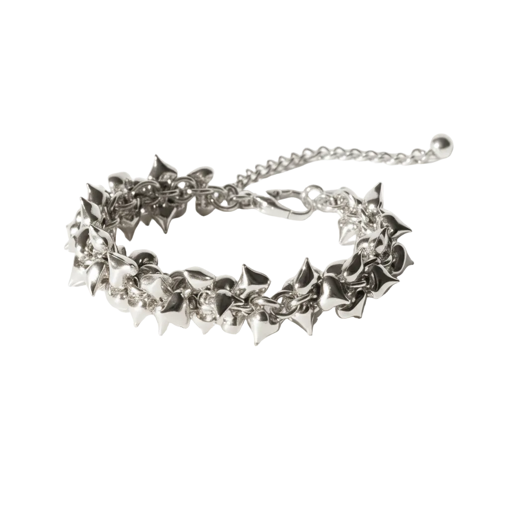 Bracciale cuori sonagli pendenti in 2 colori