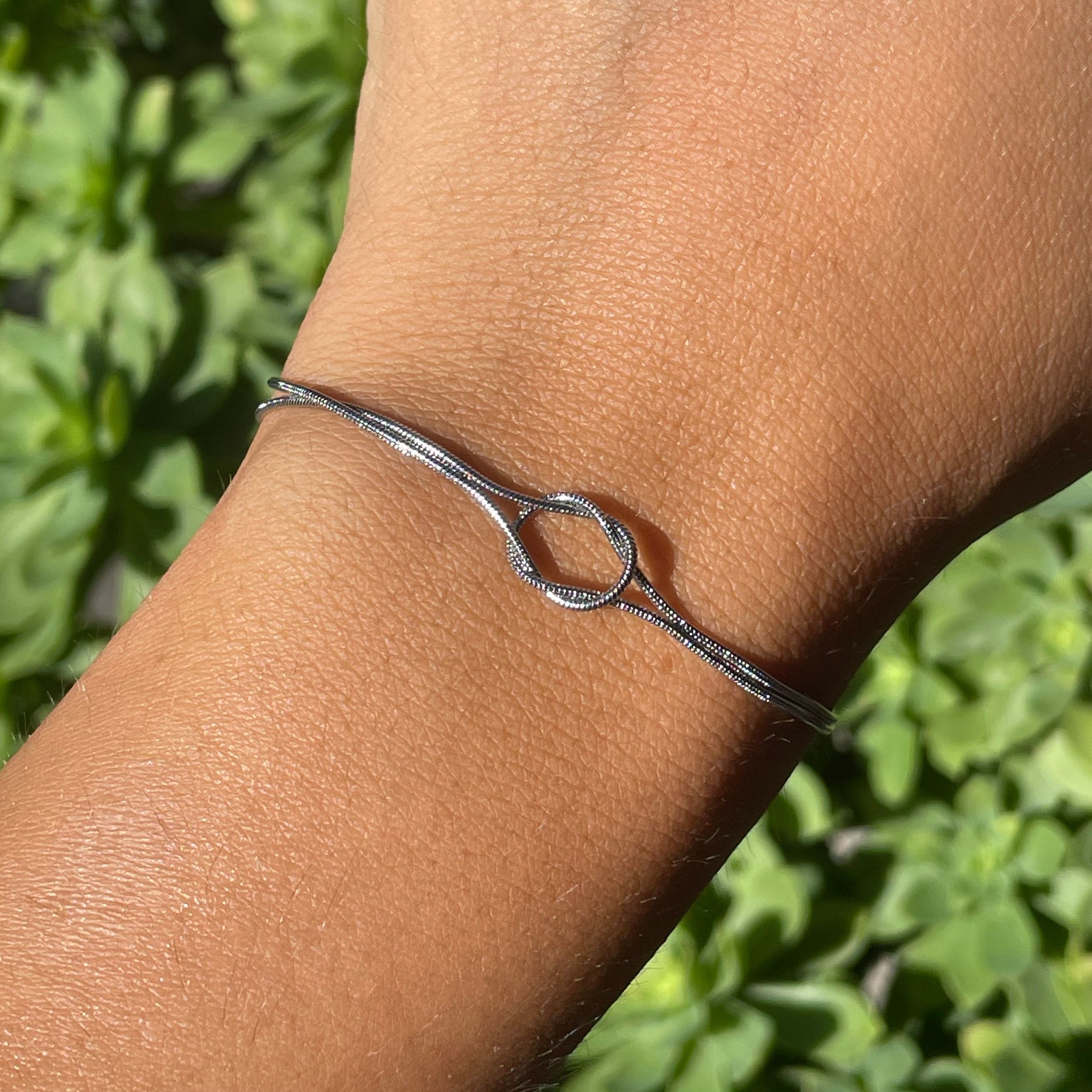 Bracciale nodo largo in 2 colori