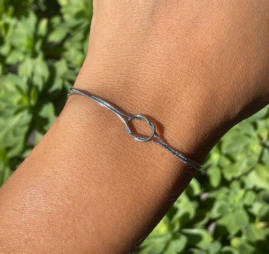 Bracciale nodo largo in 2 colori