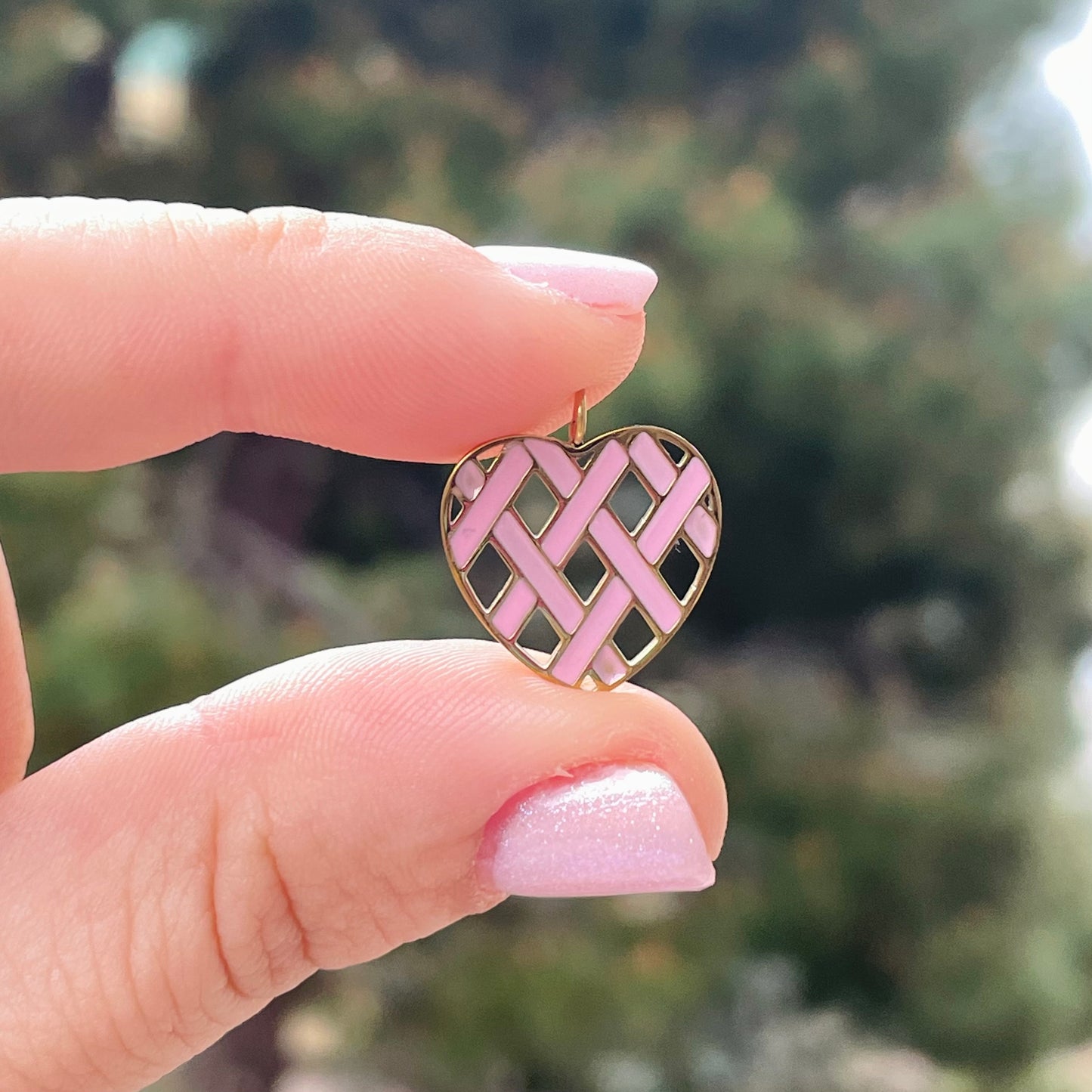Charm Cuore rosa a crostata