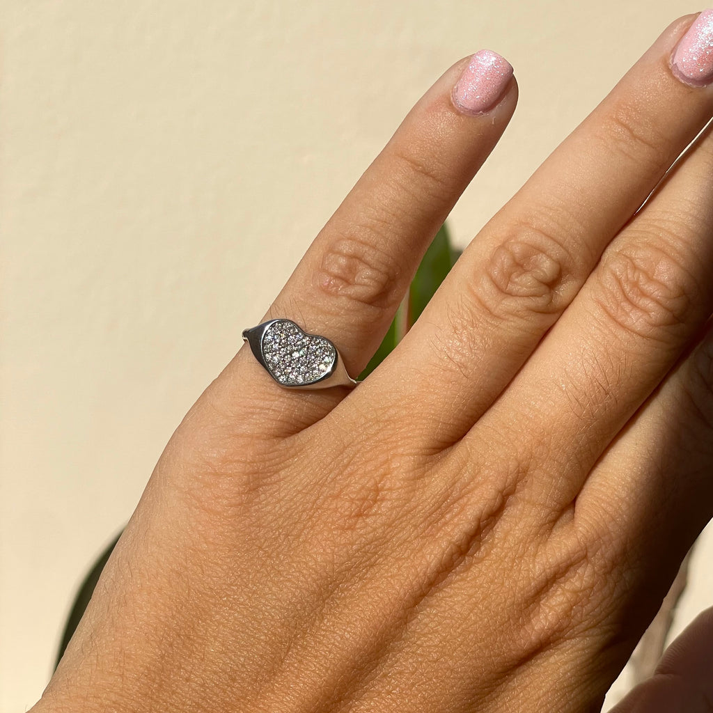 Anello Chevalier cuore glitter in 2 colori