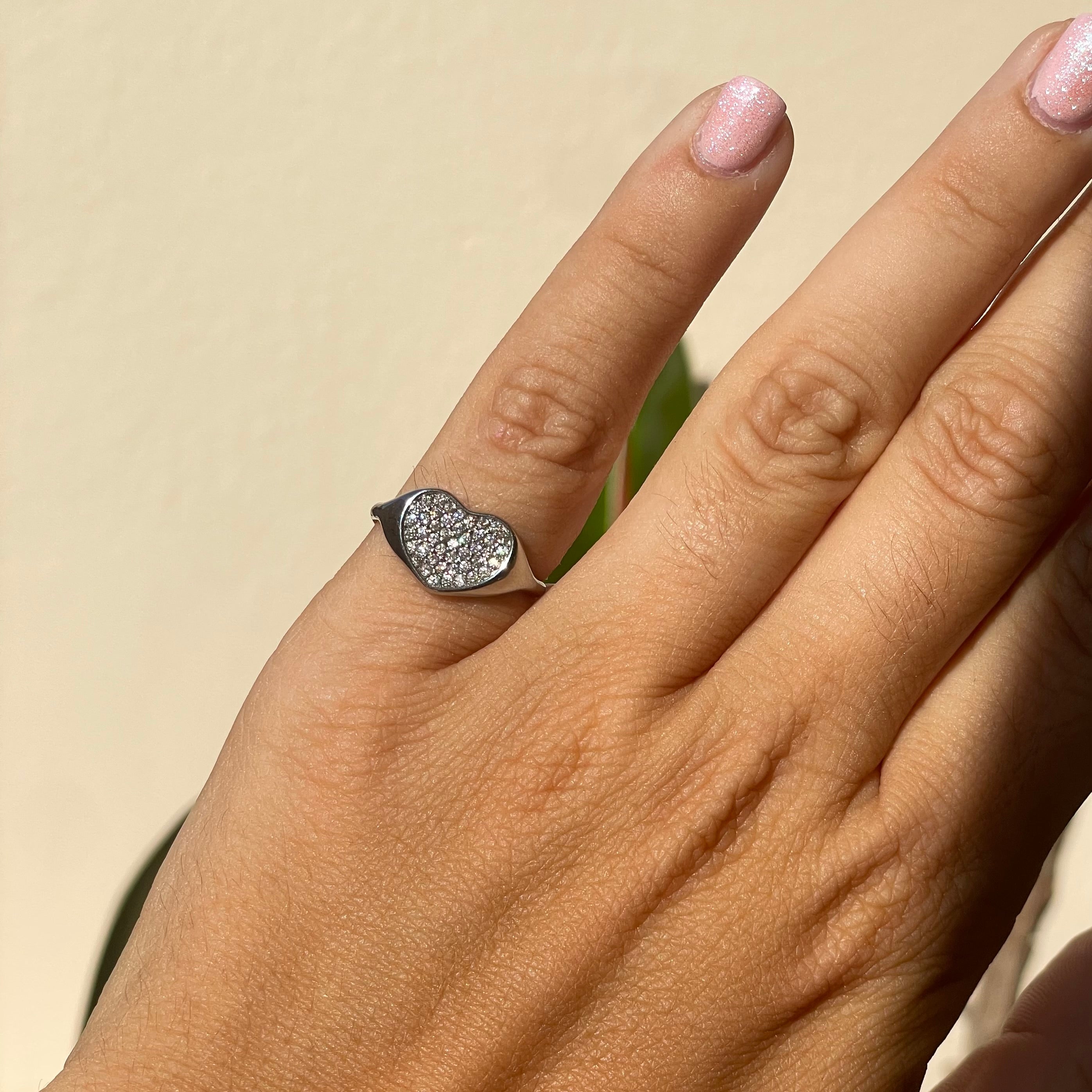 Anello Chevalier cuore glitter in 2 colori