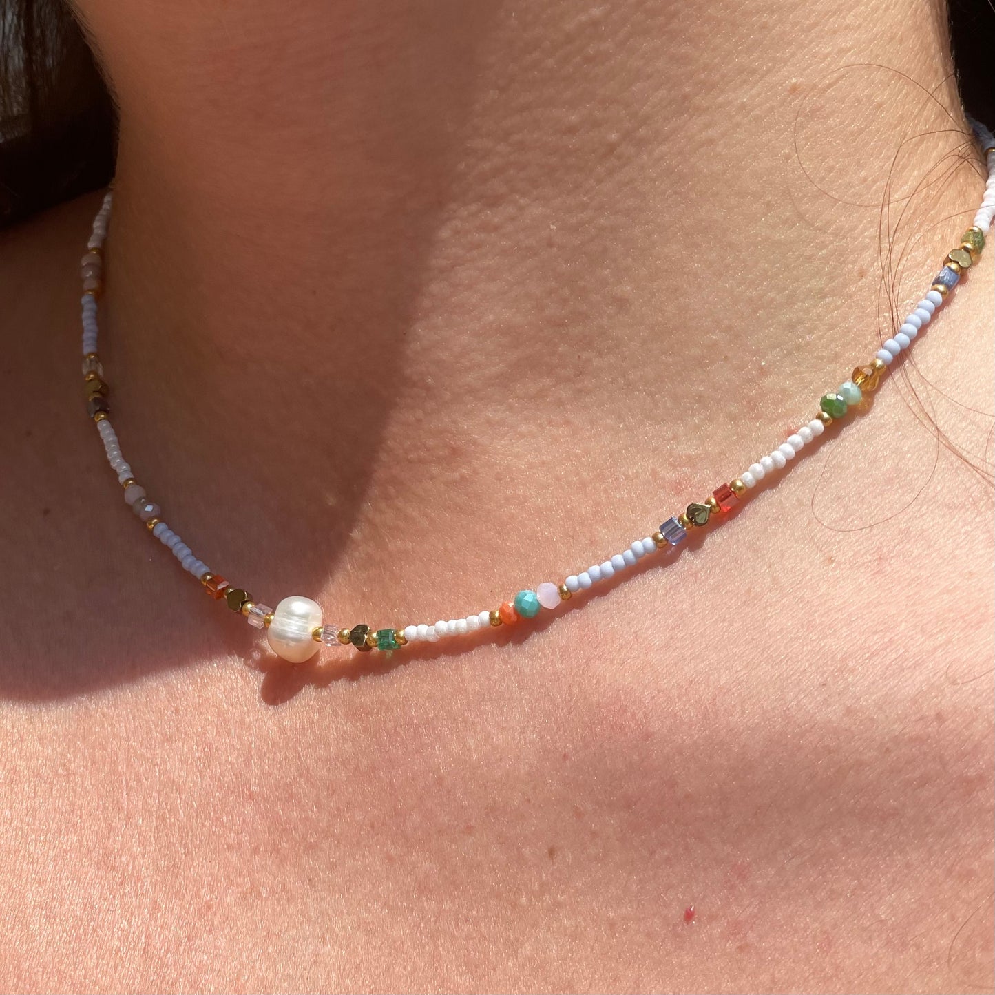 Collana Solea e perline in 2 colori