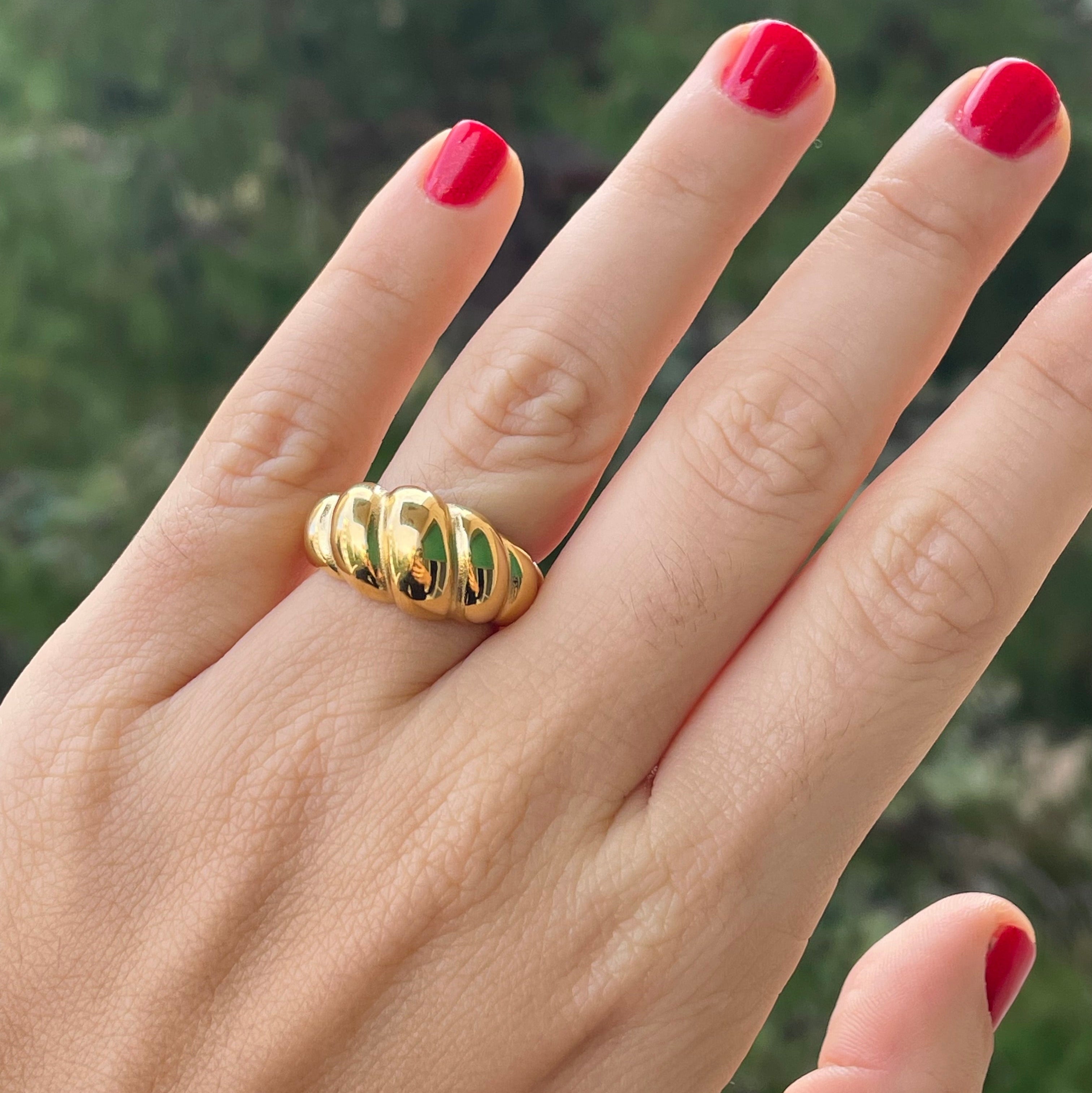 Anello croissant medio in 2 colori