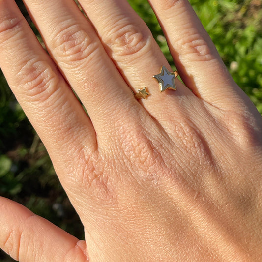 Anello stelle perlato
