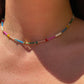 Collana con perle e perline in 4 colori