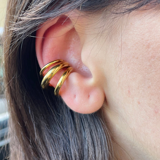 Ear cuff a tre in 3 colori