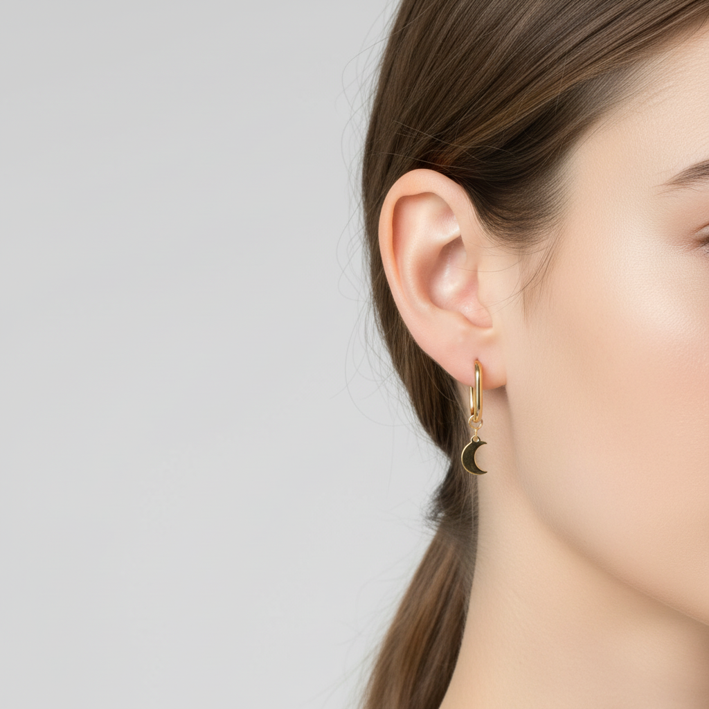 Orecchino rettangolino liscio in 2 colori