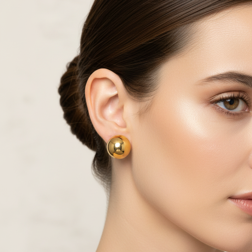 Orecchini bottone in 4 dimensioni